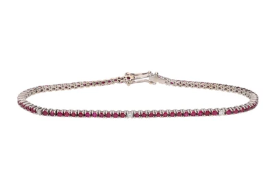 Bracciale tennis con diamanti e pietre - Asta Preziosi Bracciale tennis con diamanti e pietre - Asta Preziosi