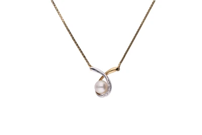 Collier con diamanti e perla coltivata - Asta Preziosi
