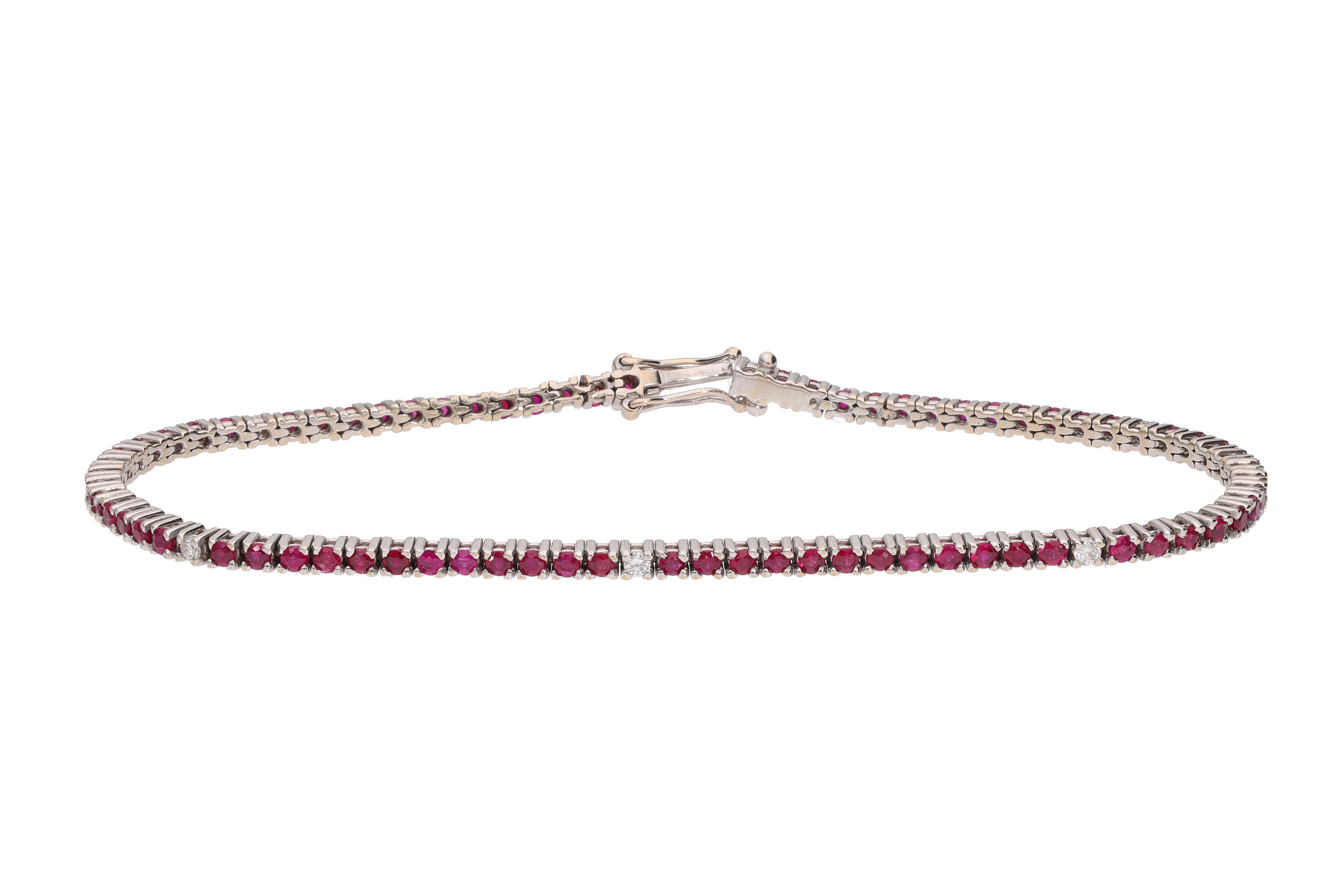 Bracciale tennis con diamanti e pietre - Asta Preziosi