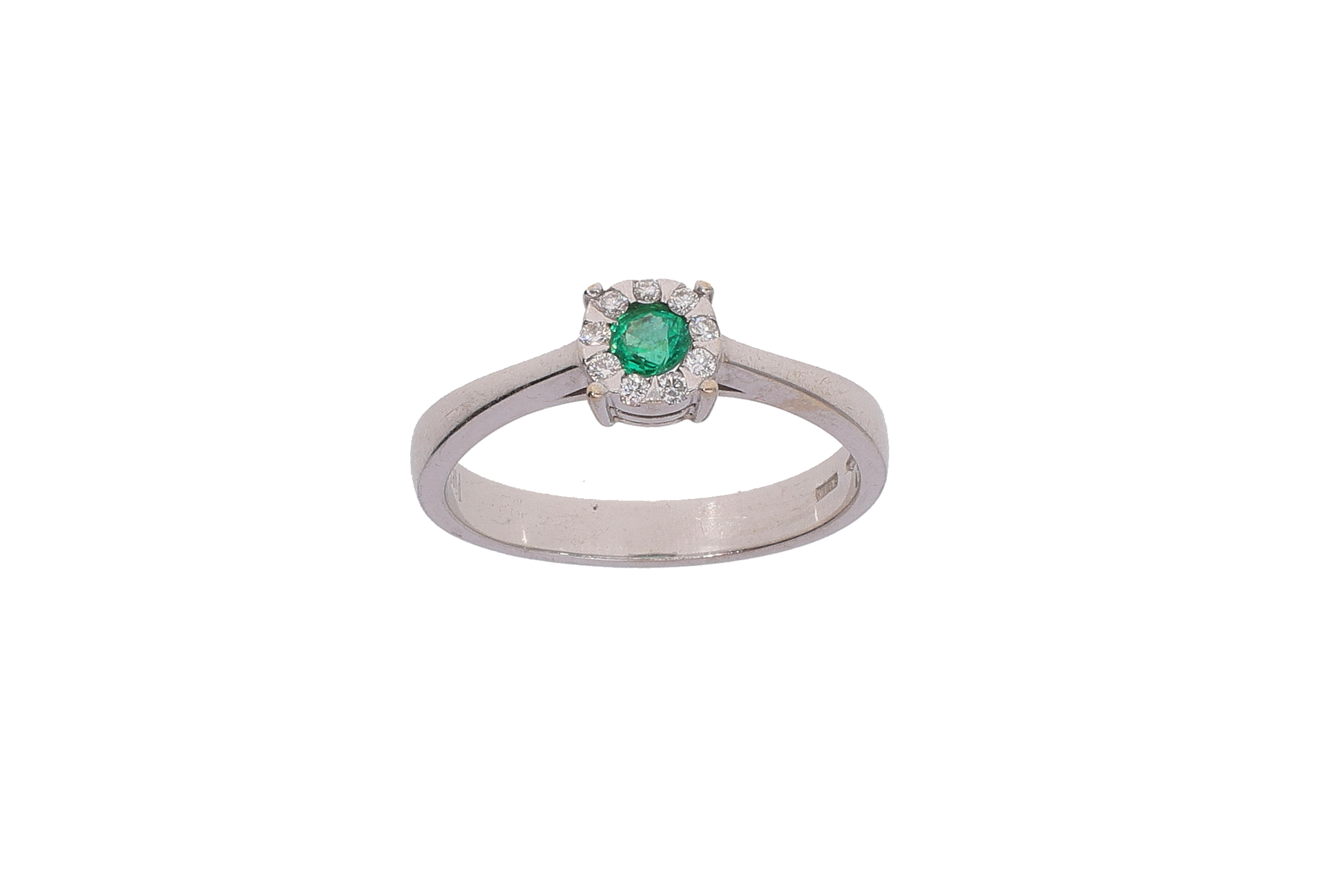 Piero Milano, anello con smeraldo e diamanti - Asta Preziosi