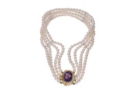 Choker con perle coltivate e smalti - Asta Preziosi Choker con perle coltivate e smalti - Asta Preziosi