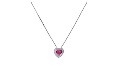 Collier con diamanti e rubino - Asta Preziosi Collier con diamanti e rubino - Asta Preziosi