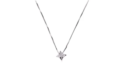 Collier e punto luce con piccolo diamante - Asta Preziosi
