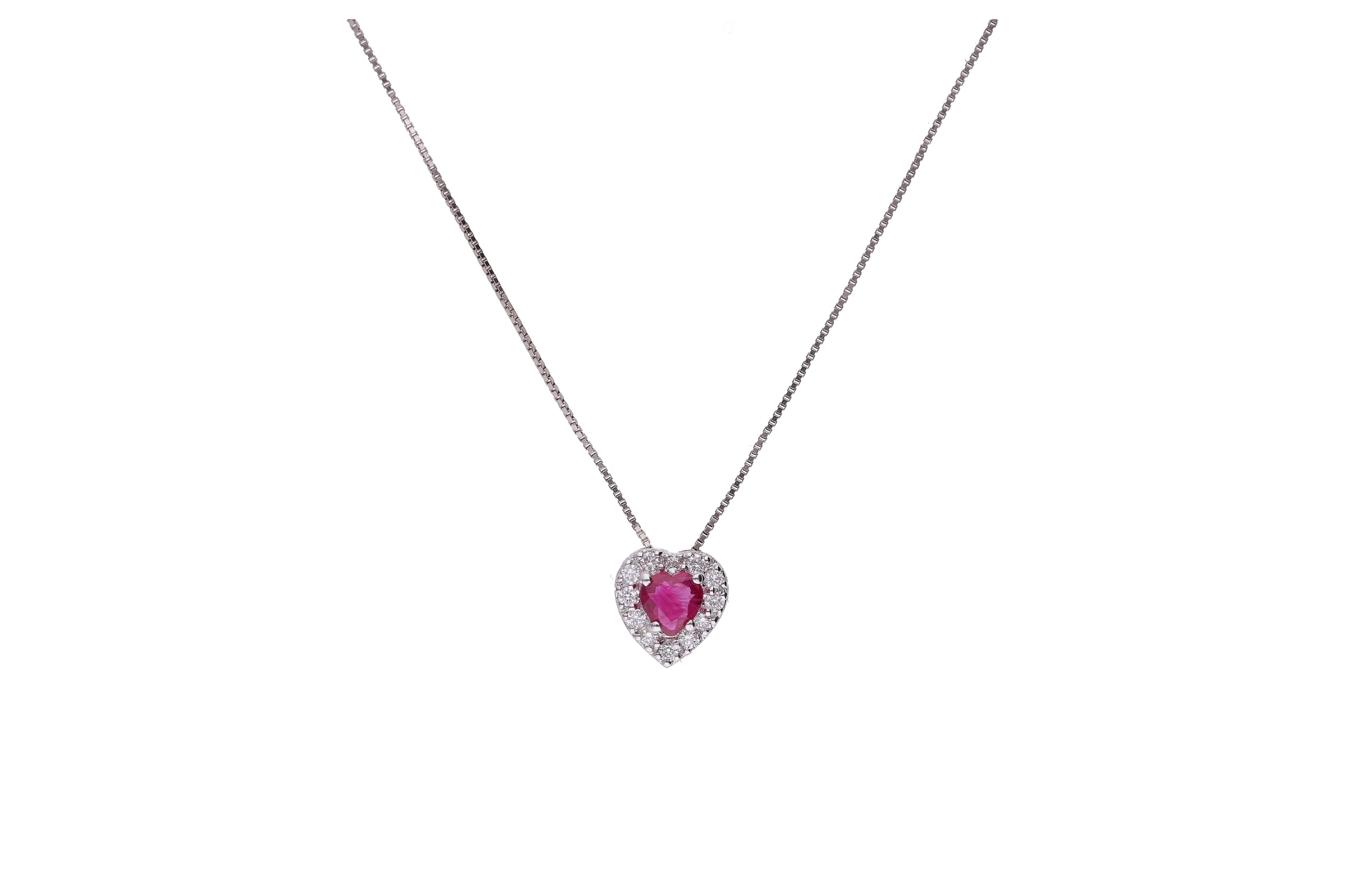 Collier con diamanti e rubino - Asta Preziosi