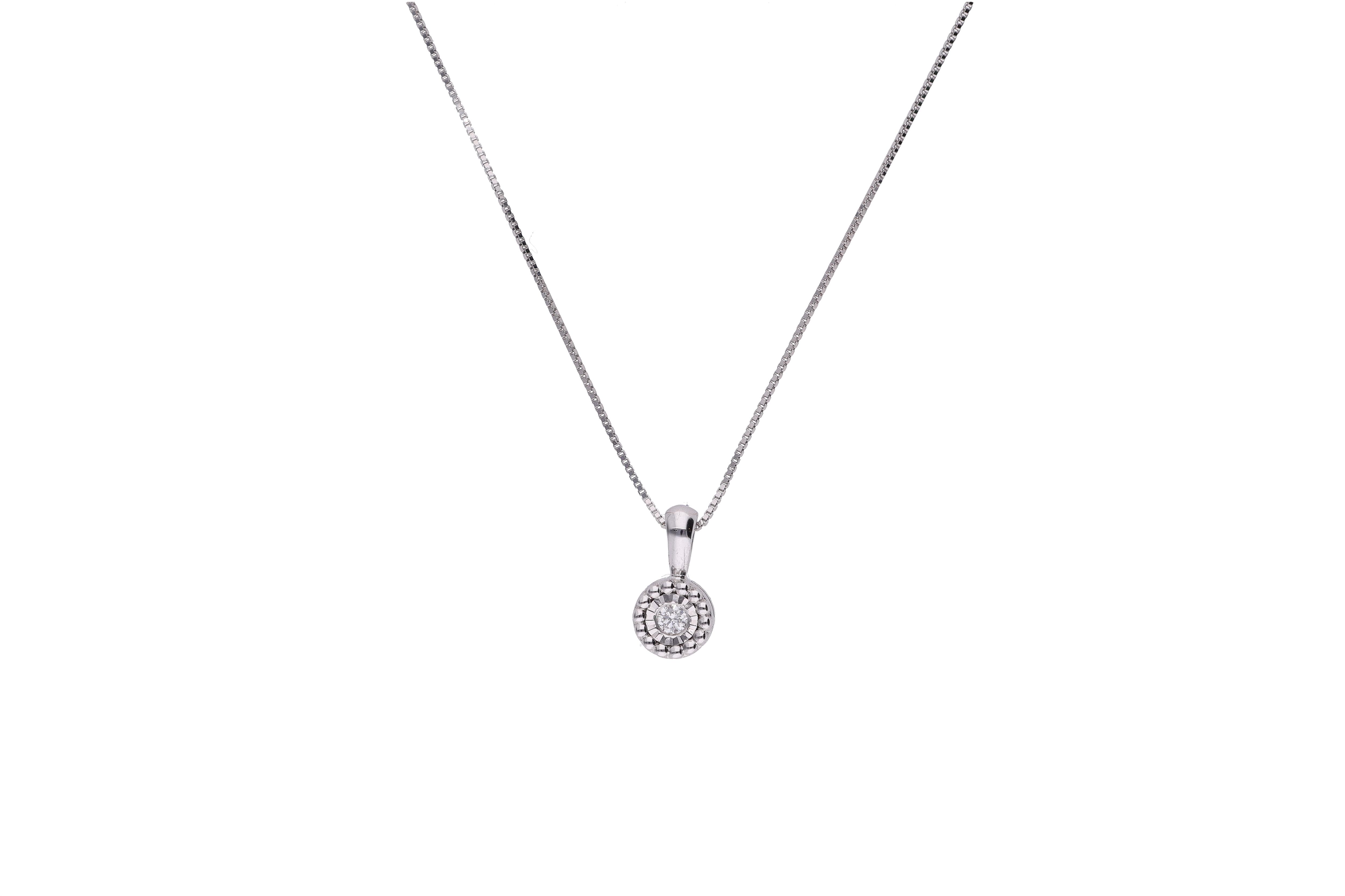 Collier e pendente con diamante - Asta Preziosi