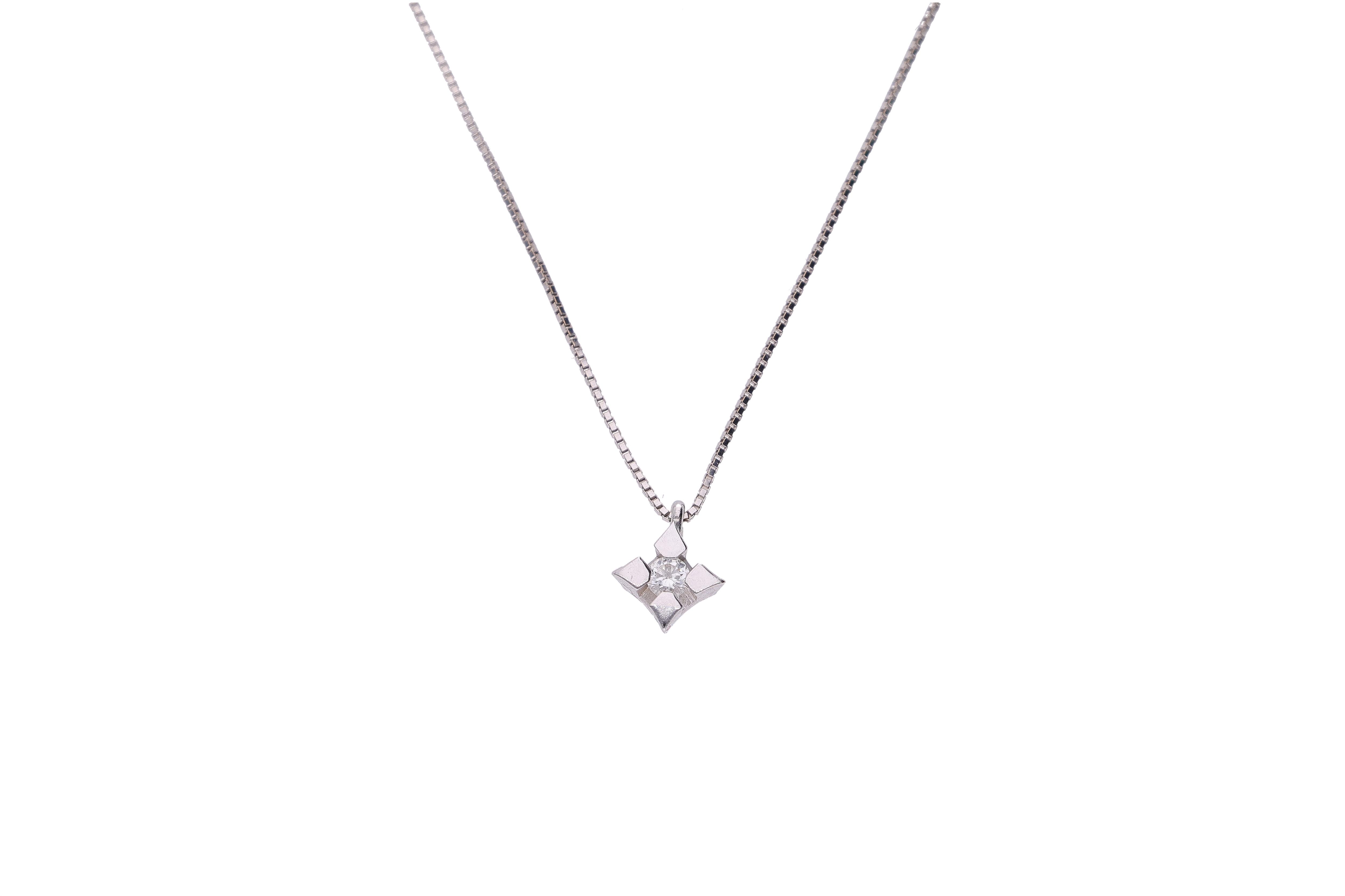 Collier e punto luce con diamante - Asta Preziosi
