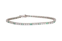 Bracciale con pietre incolore e smeraldi - Asta Preziosi Bracciale con pietre incolore e smeraldi - Asta Preziosi