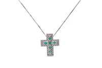 Collana e pendente a forma di croce con diamanti e smeraldi - Asta Preziosi Collana e pendente a forma di croce con diamanti e smeraldi - Asta Preziosi