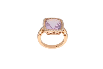 Anello con diamanti e pietra sfaccettata - Asta Preziosi Anello con diamanti e pietra sfaccettata - Asta Preziosi
