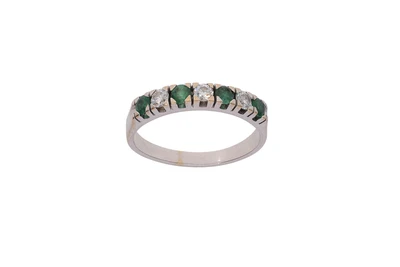 Anello con diamanti e smeraldi - Asta Preziosi Anello con diamanti e smeraldi - Asta Preziosi
