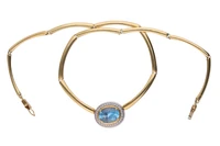 Collier con diamanti e topazio azzurro - Asta Preziosi