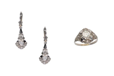 Anello e orecchini con diamanti - Asta Preziosi Anello e orecchini con diamanti - Asta Preziosi