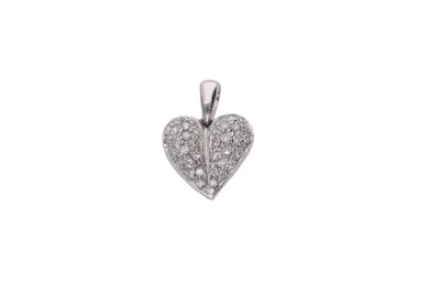 Ciondolo a forma di cuore con diamanti - Asta Preziosi