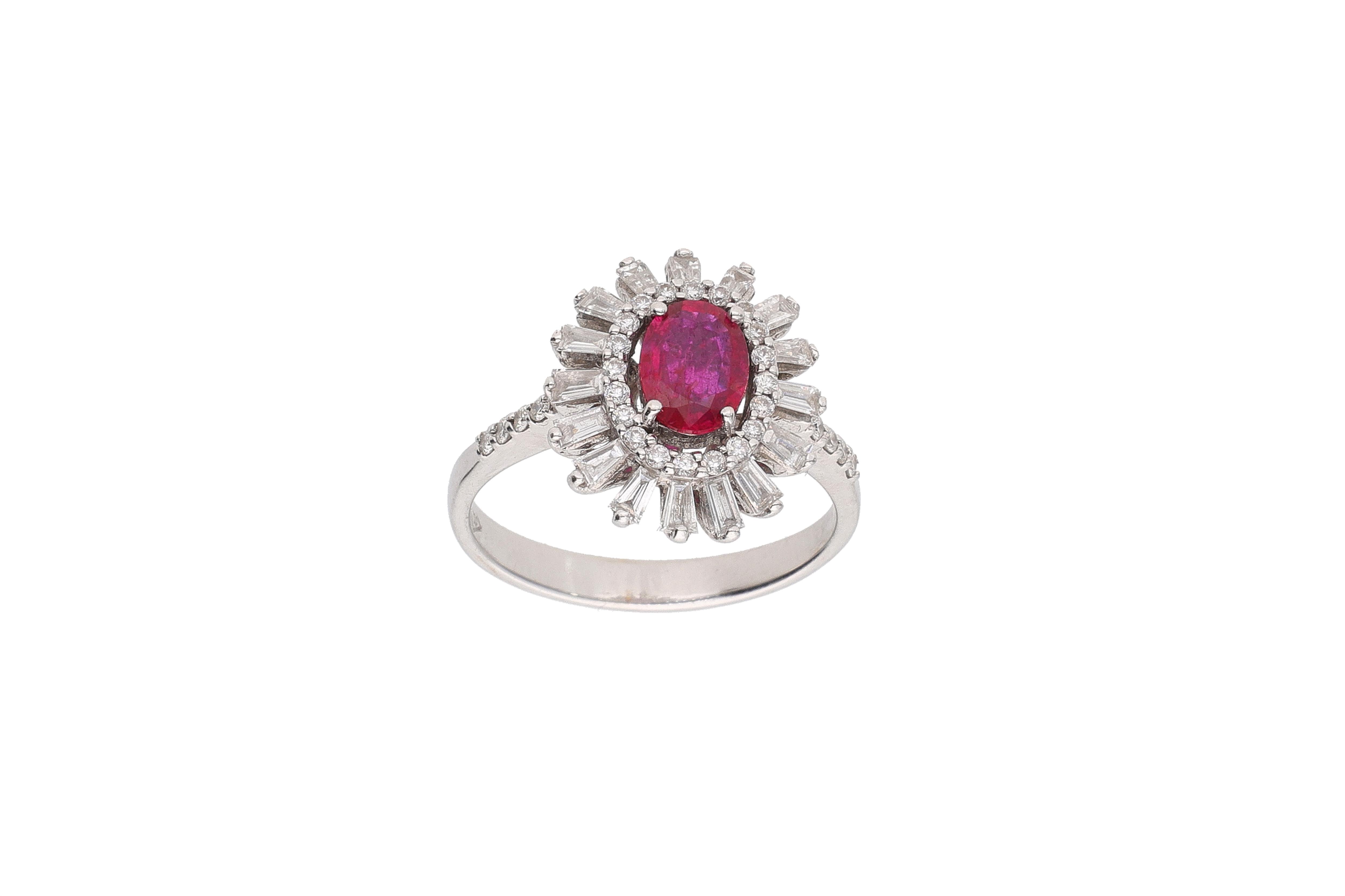 Anello con rubino e diamanti, - Asta Preziosi