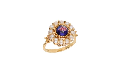 Anello con perline e smalto - Asta Preziosi Anello con perline e smalto - Asta Preziosi