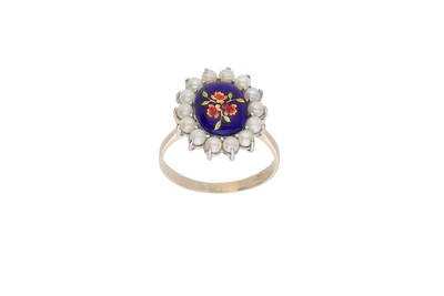 Anello con smalti e piccole perle - Asta Preziosi Anello con smalti e piccole perle - Asta Preziosi