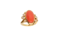 Anello con diamanti e corallo - Asta Preziosi Anello con diamanti e corallo - Asta Preziosi