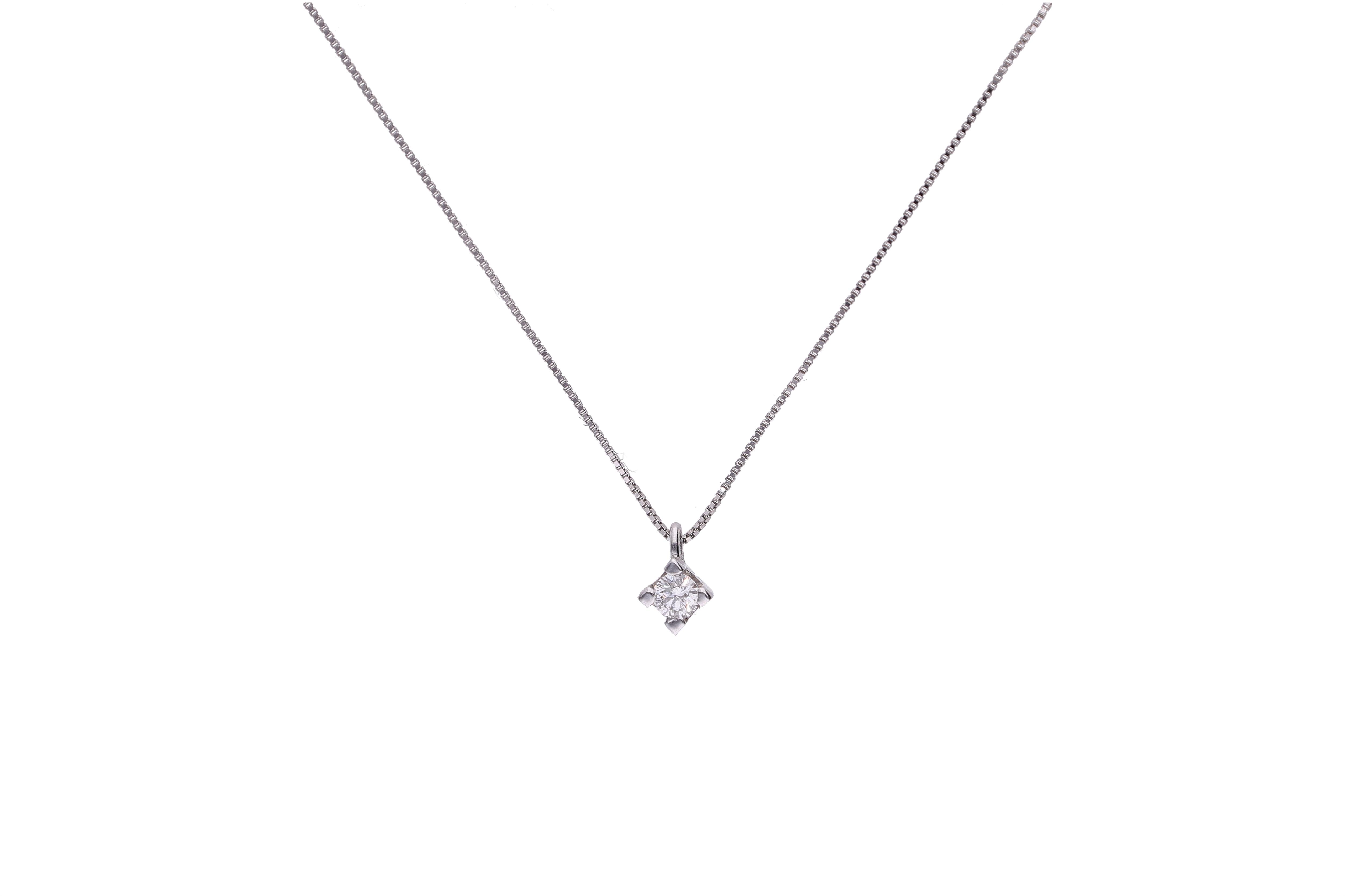 Collana e pendente con diamante - Asta Preziosi