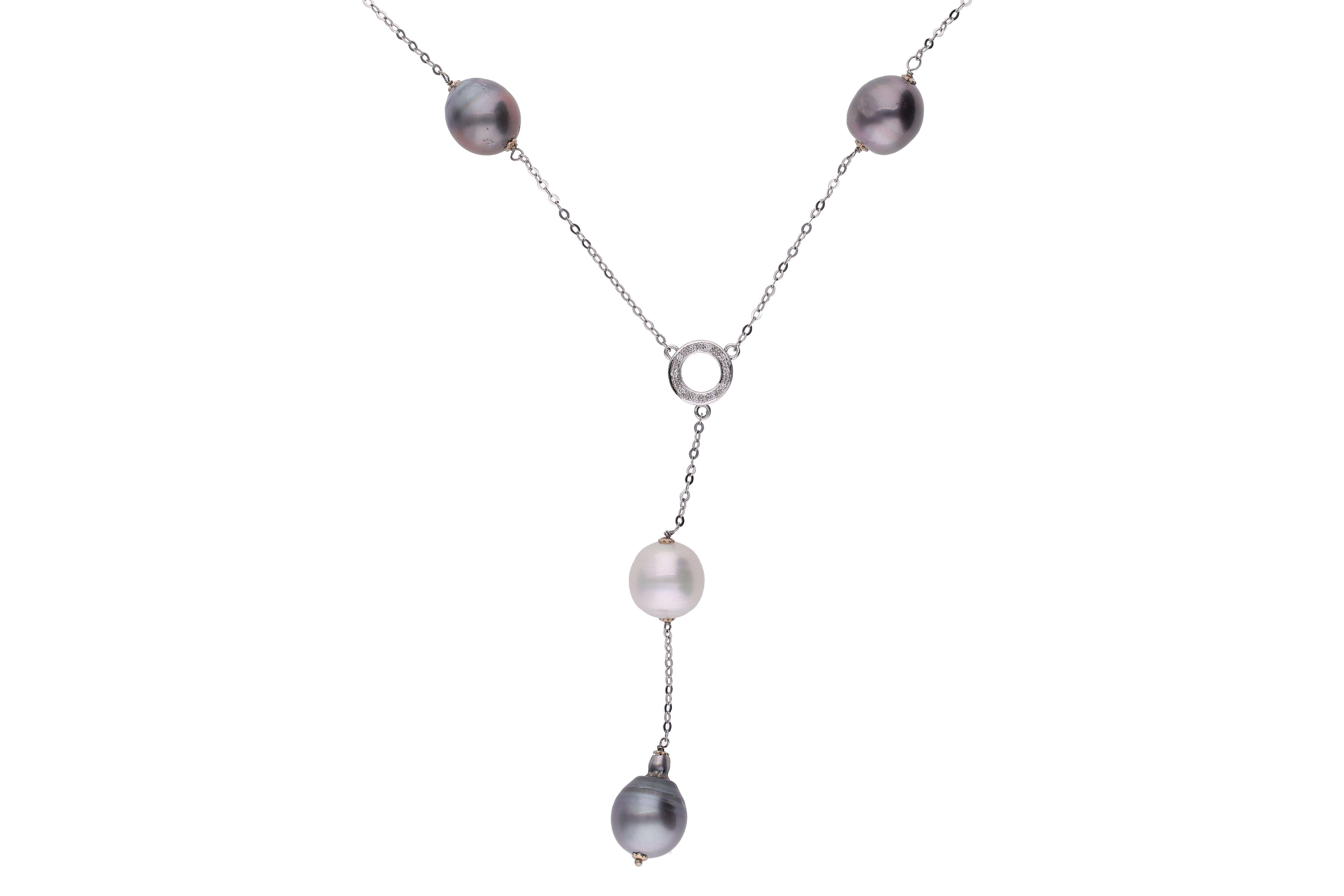 Collier con diamanti e perle coltivate - Asta Preziosi