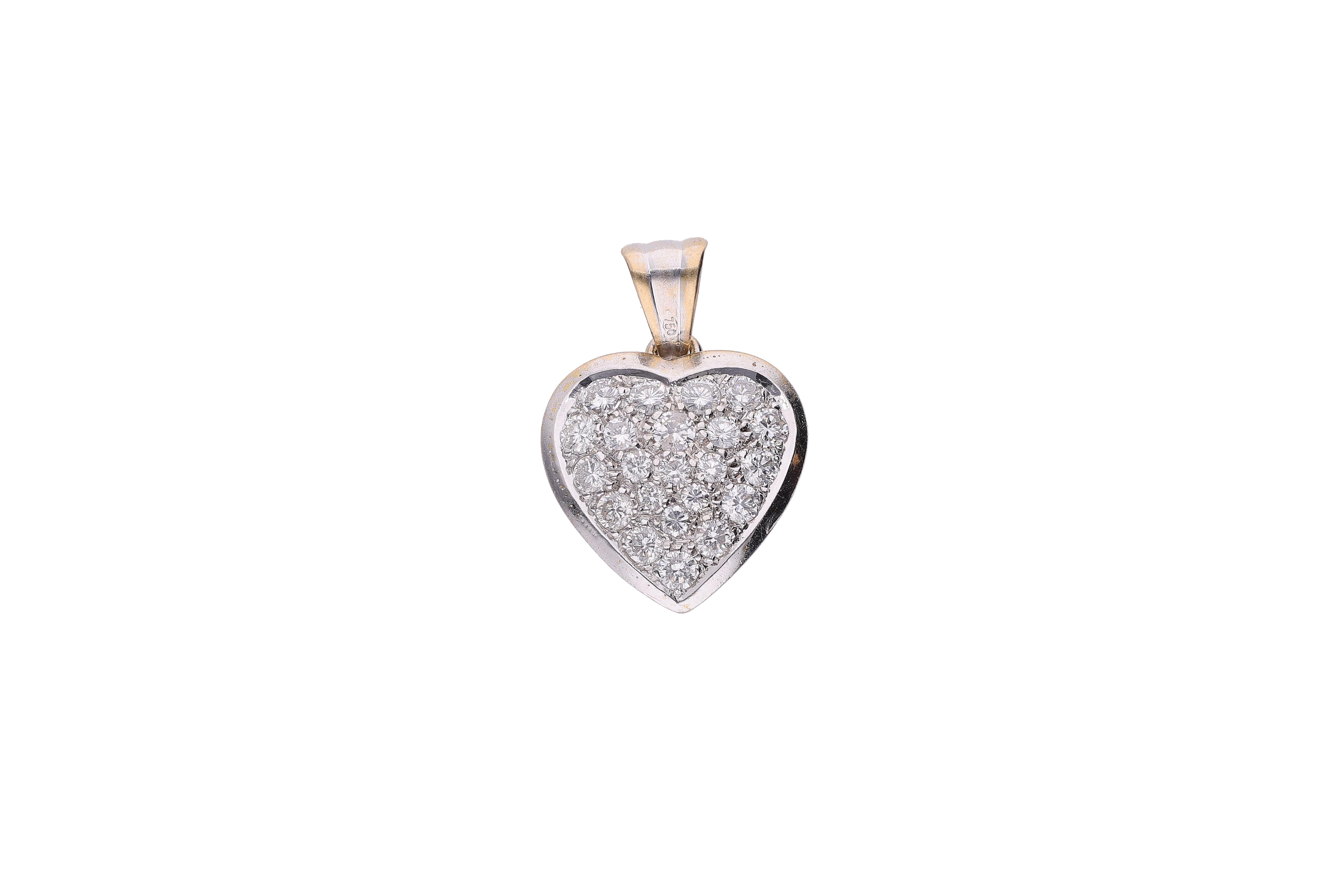 Pendente a forma di cuore con diamanti - Asta Preziosi