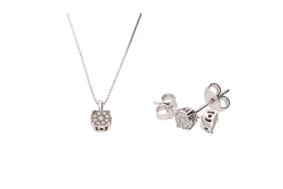 Collier e paio di orecchini con piccoli diamanti - Asta Preziosi Collier e paio di orecchini con piccoli diamanti - Asta Preziosi