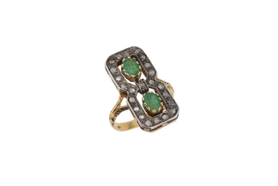 Anello con smeraldi e diamanti - Asta Preziosi