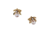 Orecchini con perle coltivate e diamanti - Asta Preziosi Orecchini con perle coltivate e diamanti - Asta Preziosi