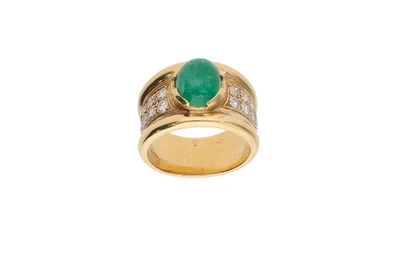 Anello con diamanti e smeraldo - Asta Preziosi Anello con diamanti e smeraldo - Asta Preziosi