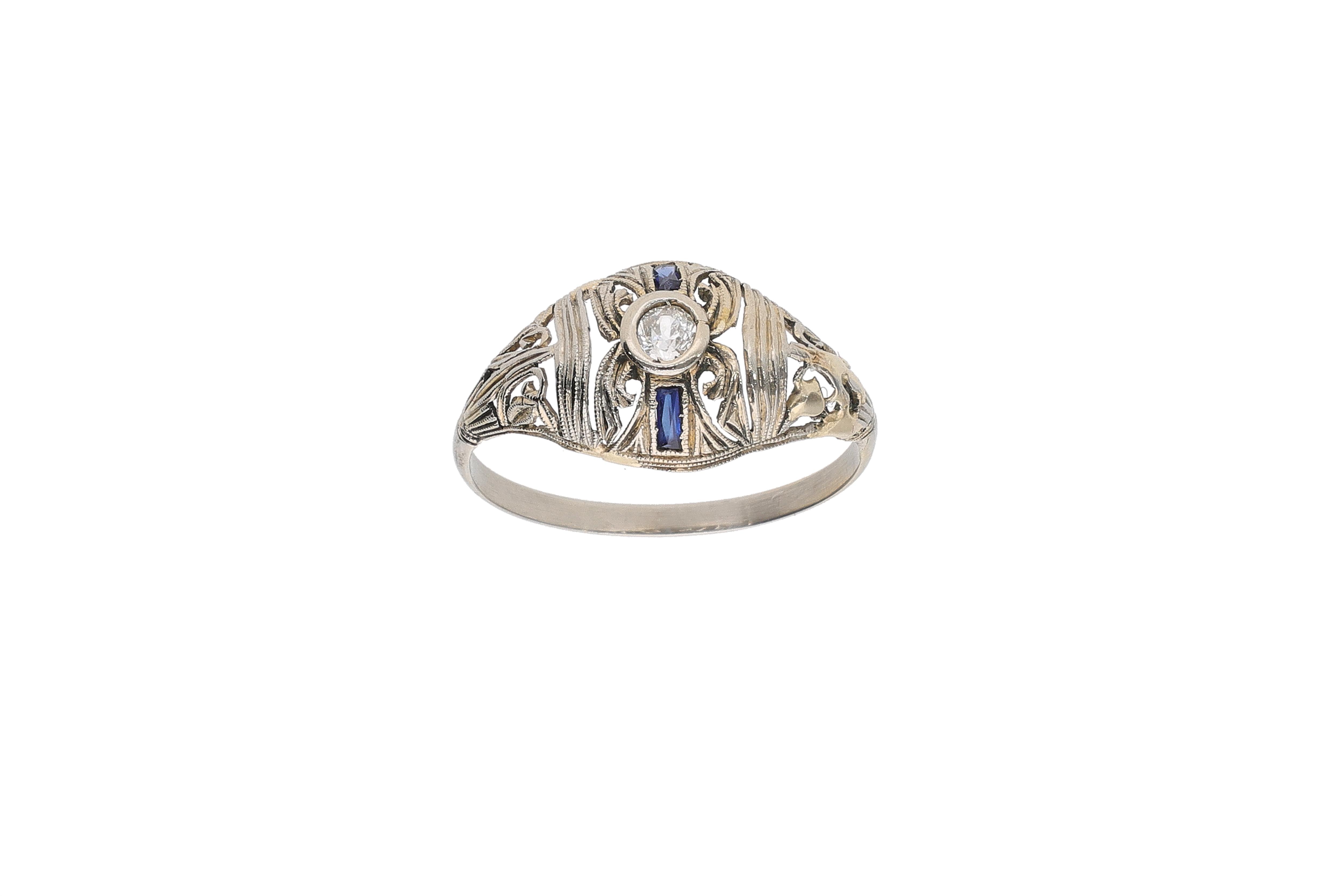 Anello con diamante e pietre - Asta Preziosi