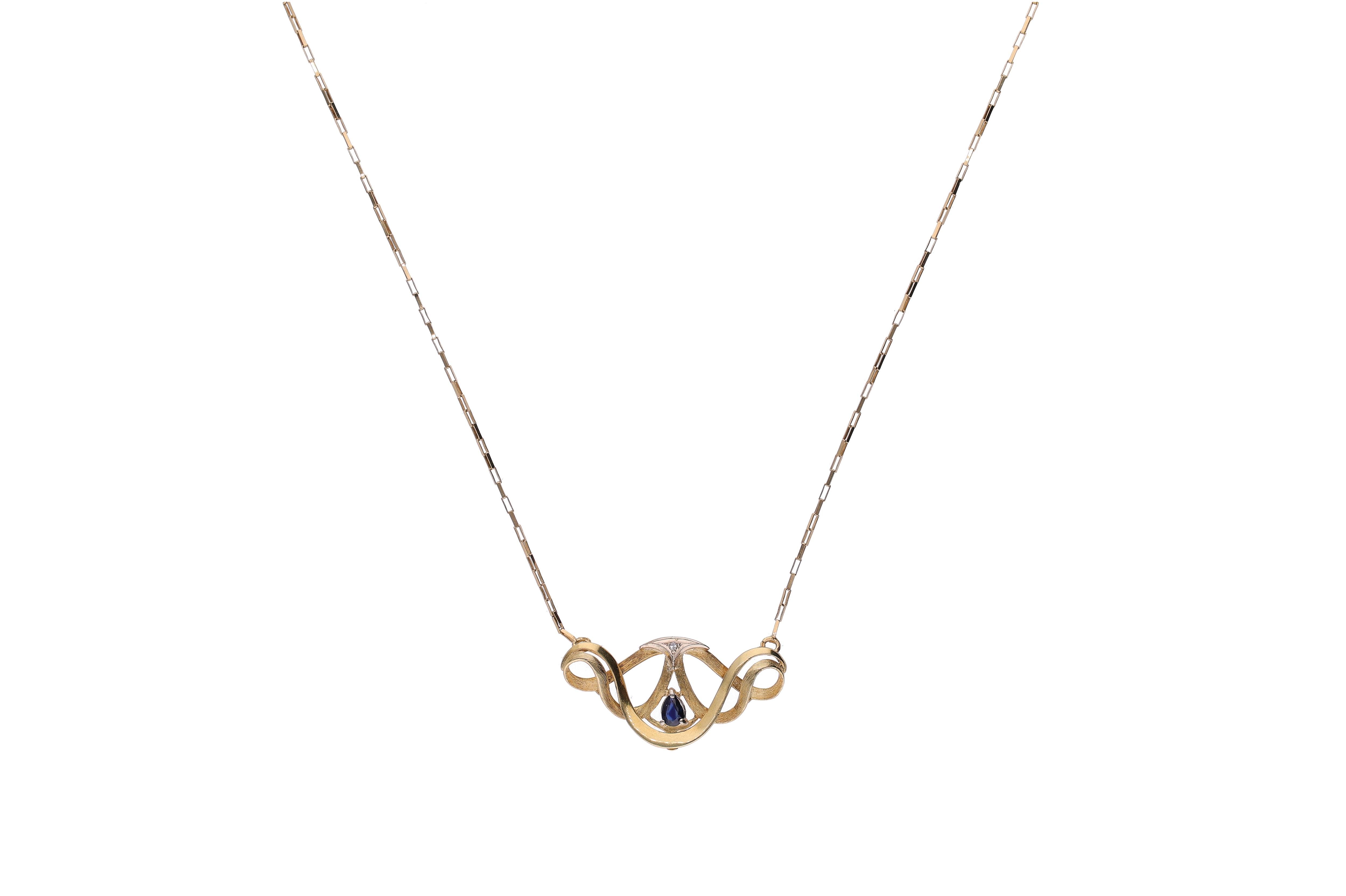 Collier con zaffiro e diamante - Asta Preziosi