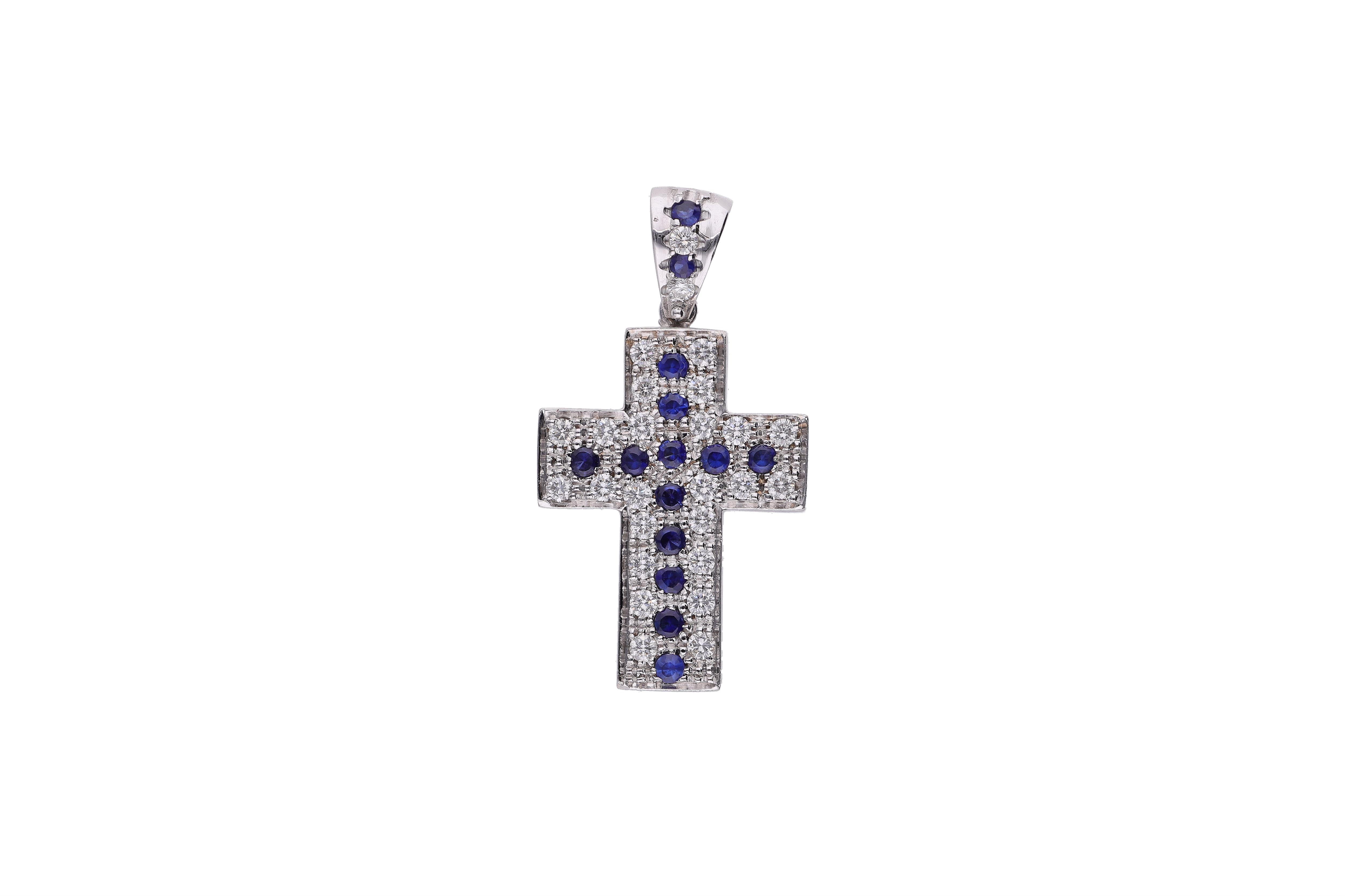 Ciondolo con diamanti e pietre blu - Asta Preziosi