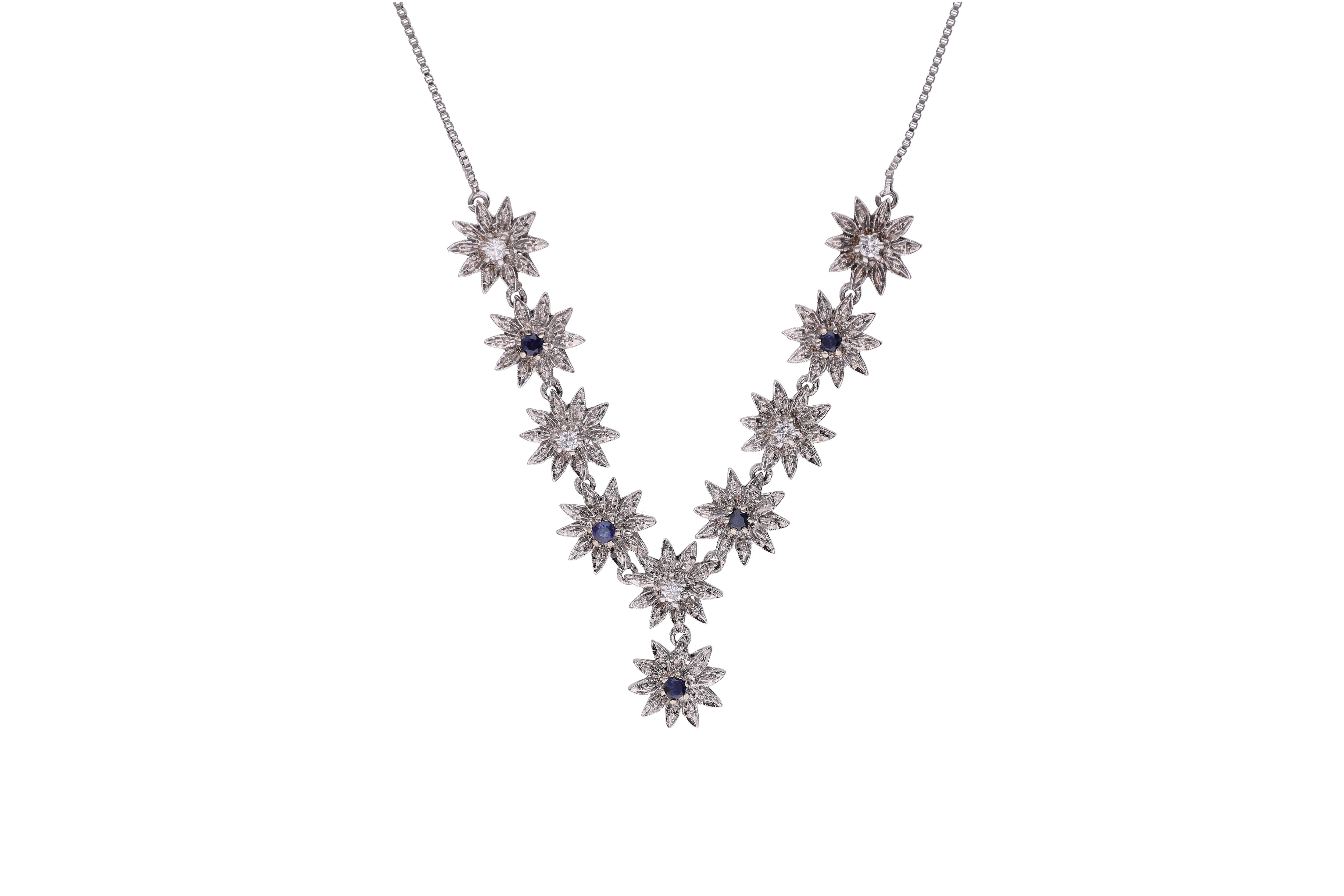 Collier con diamanti e pietre blu - Asta Preziosi