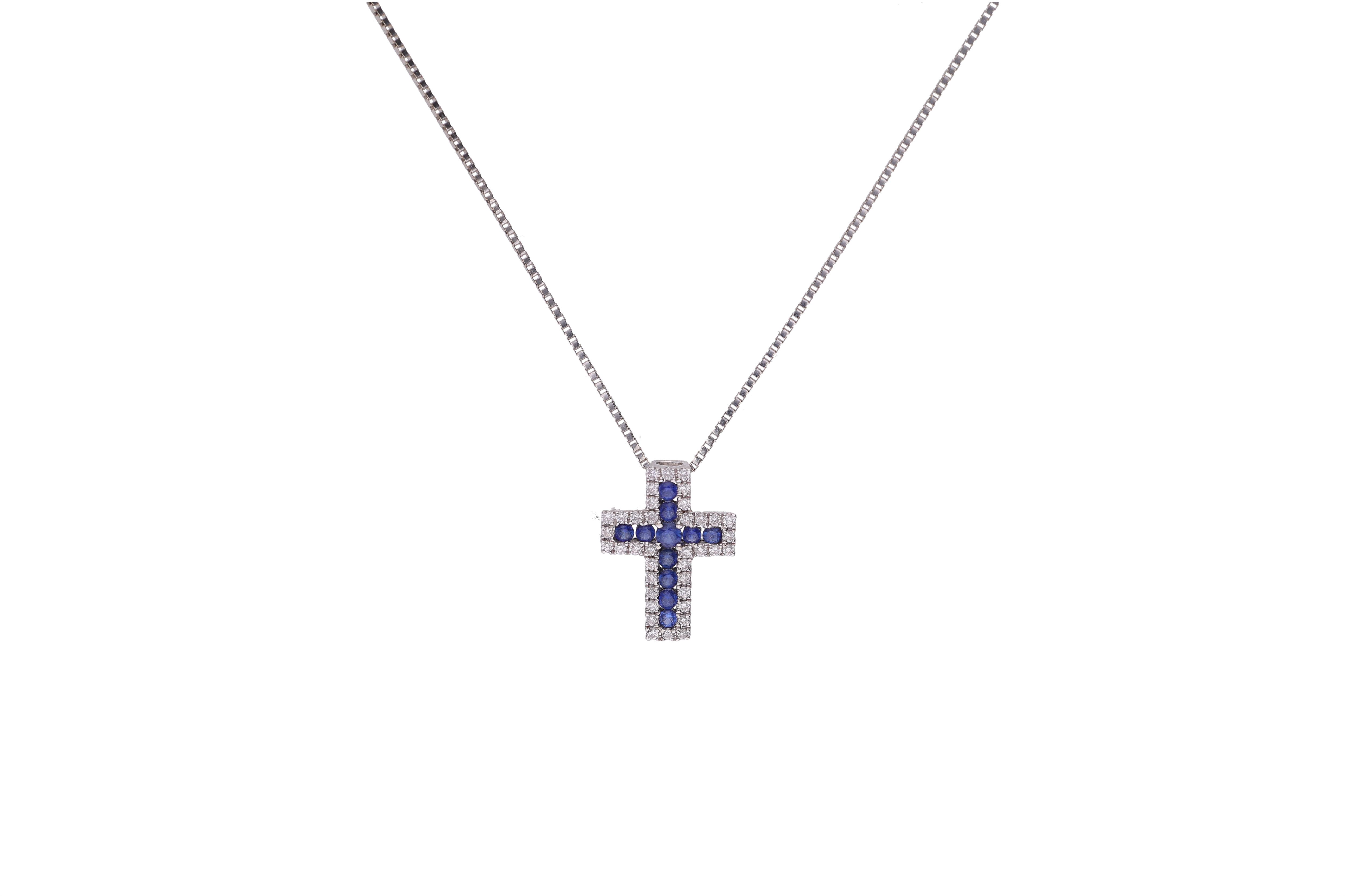 Collana con ciondolo con zaffiri e diamanti - Asta Preziosi Collana con ciondolo con zaffiri e diamanti - Asta Preziosi