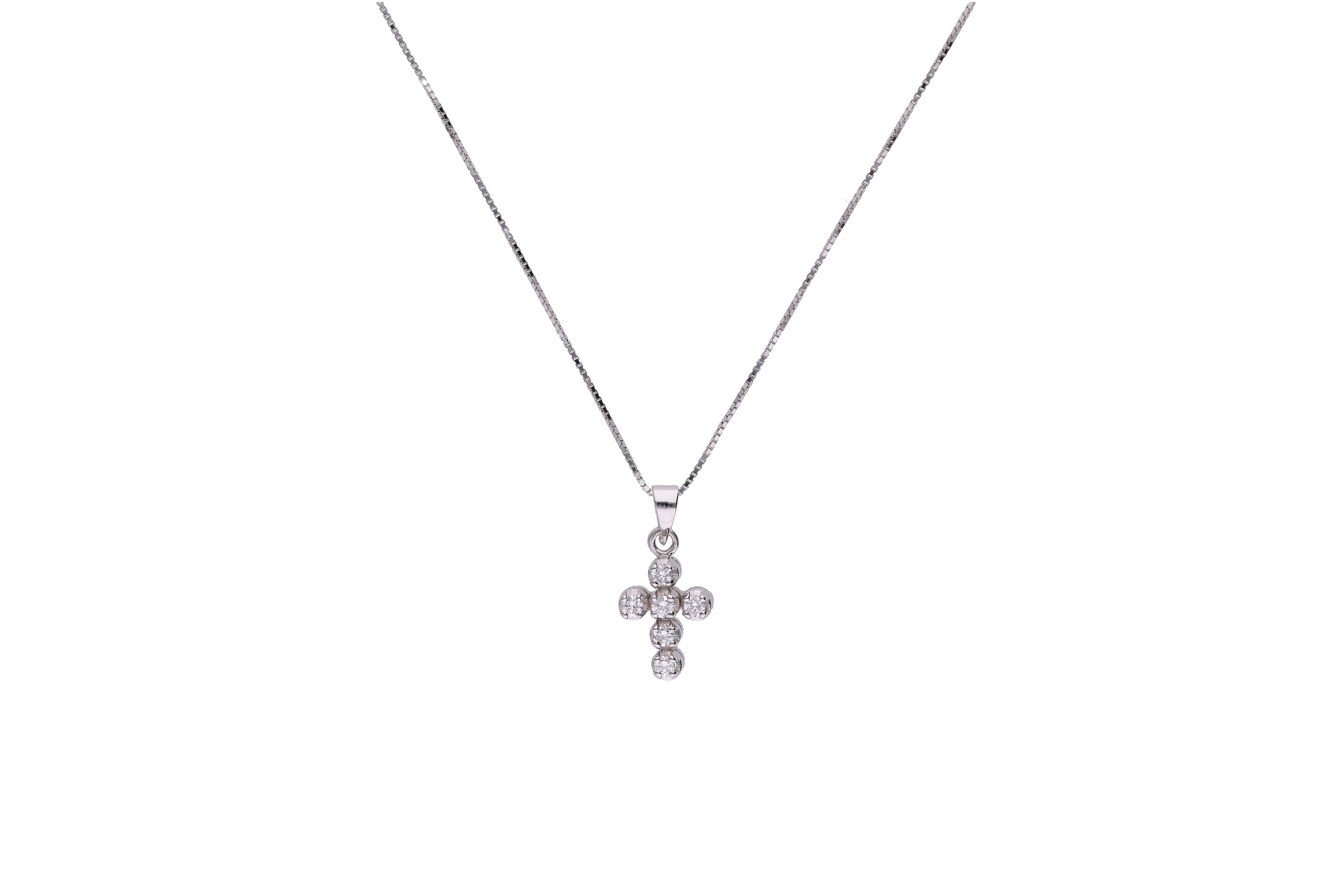 Collana con crocetta di diamanti - Asta Preziosi Collana con crocetta di diamanti - Asta Preziosi