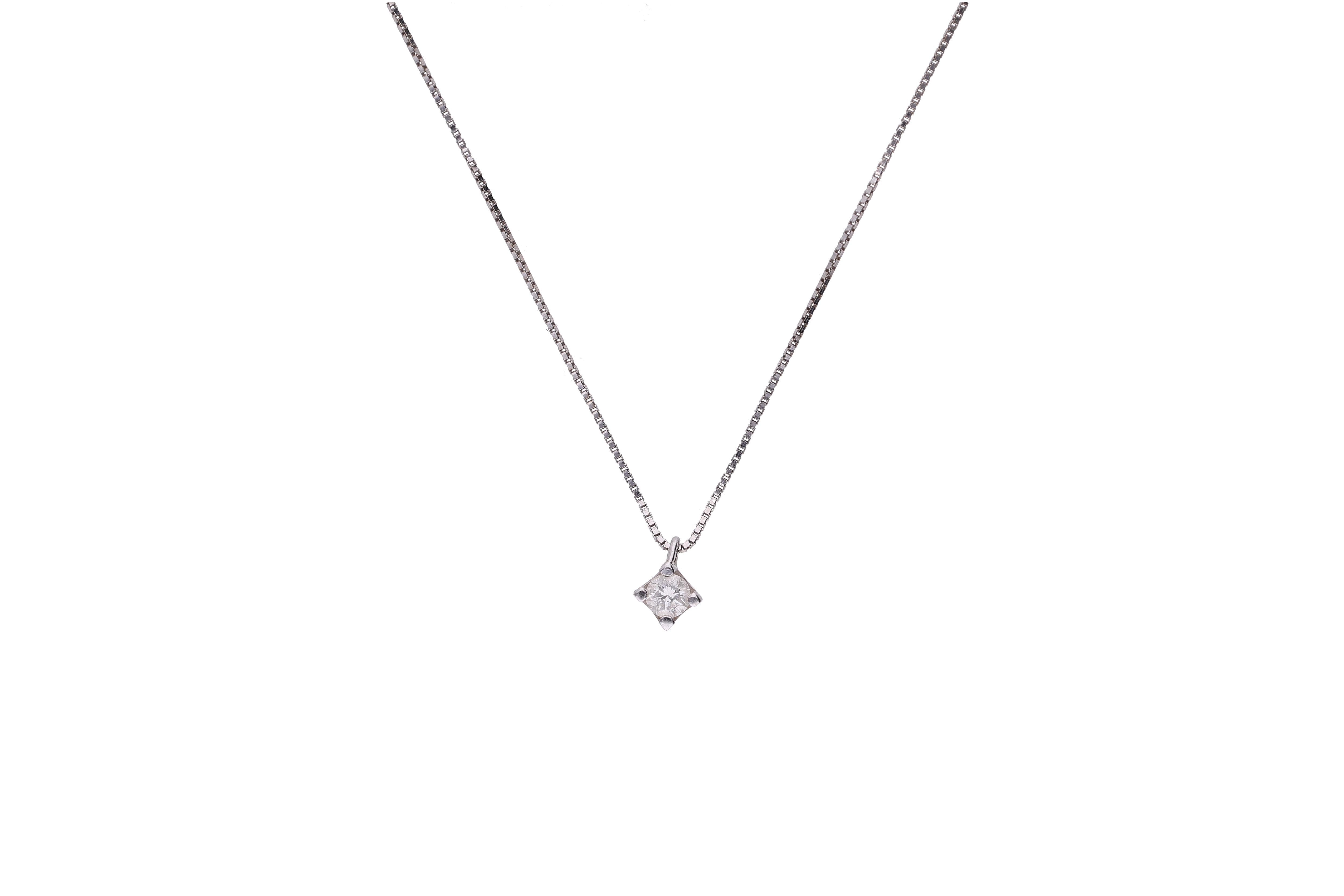 Collana e pendente con diamante - Asta Preziosi