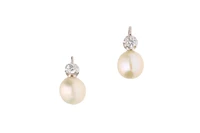 Orecchini con perle coltivate e diamanti - Asta Preziosi