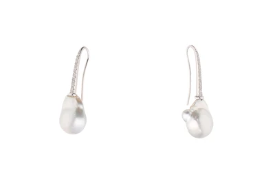 Paio orecchini con diamanti e perle barocche - Asta Preziosi