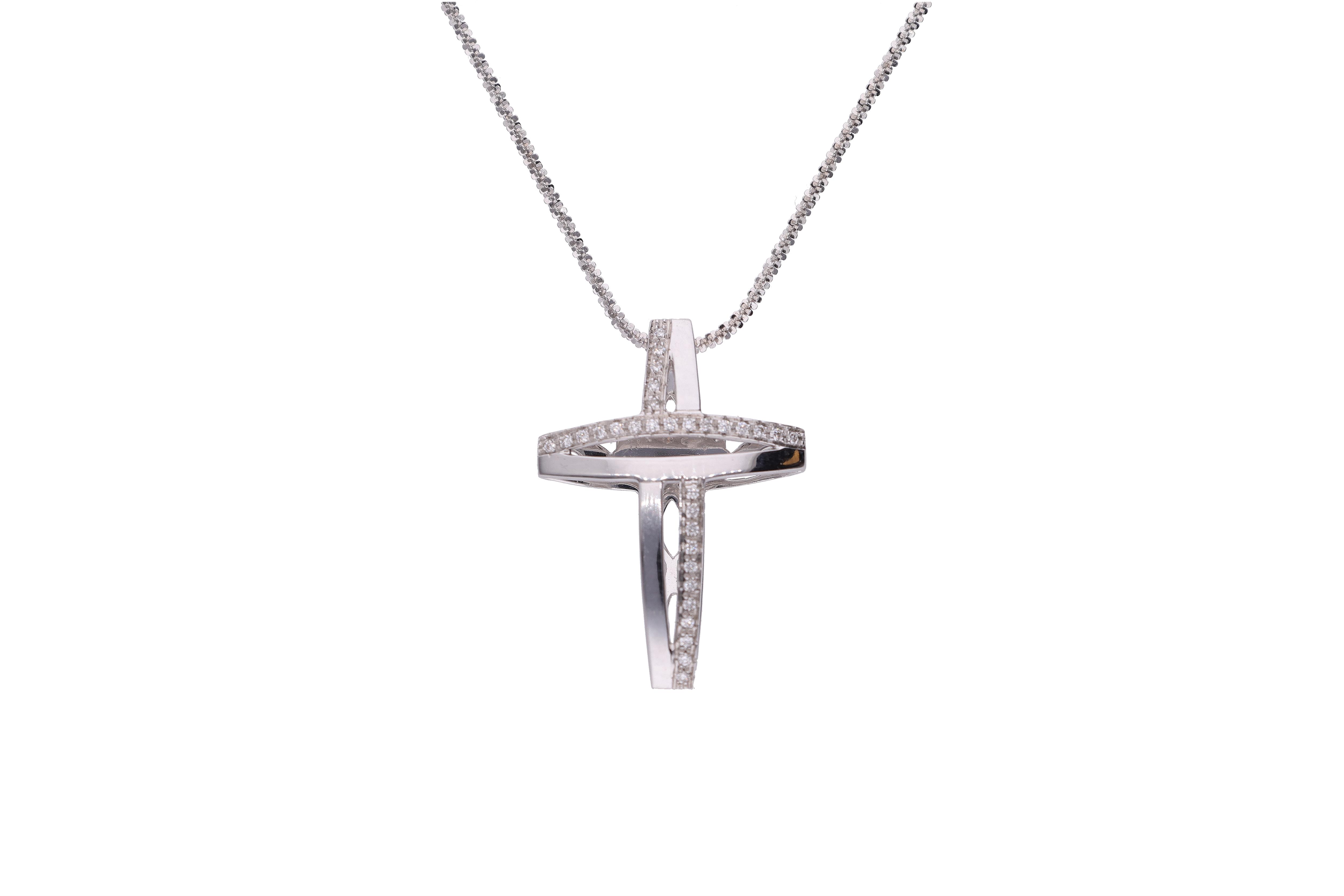 Collana e crocetta con diamanti - Asta Preziosi