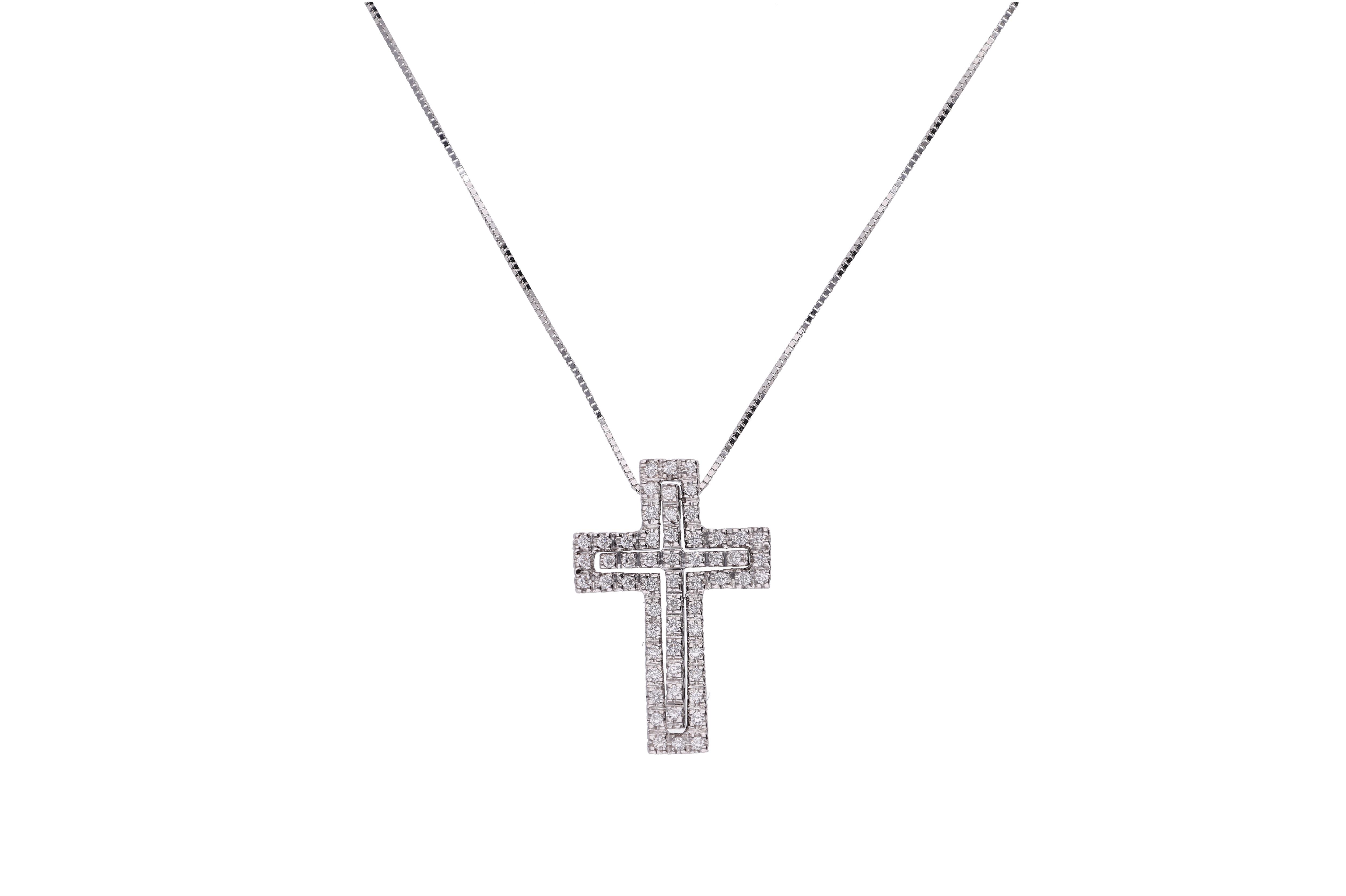 Collana e crocetta con diamanti - Asta Preziosi
