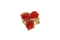 Anello con diamante e coralli - Asta Preziosi