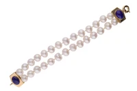 Bracciale con perle coltivate d'acqua dolce e lapislazzuli - Asta Preziosi