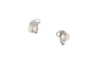 Paio di orecchini con piccoli diamanti e perle coltivate - Asta Preziosi