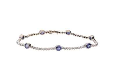 Bracciale con diamanti e pietre blu - Asta Preziosi