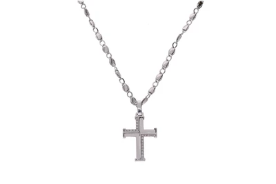 Collana e pendente a forma di croce con diamanti - Asta Preziosi