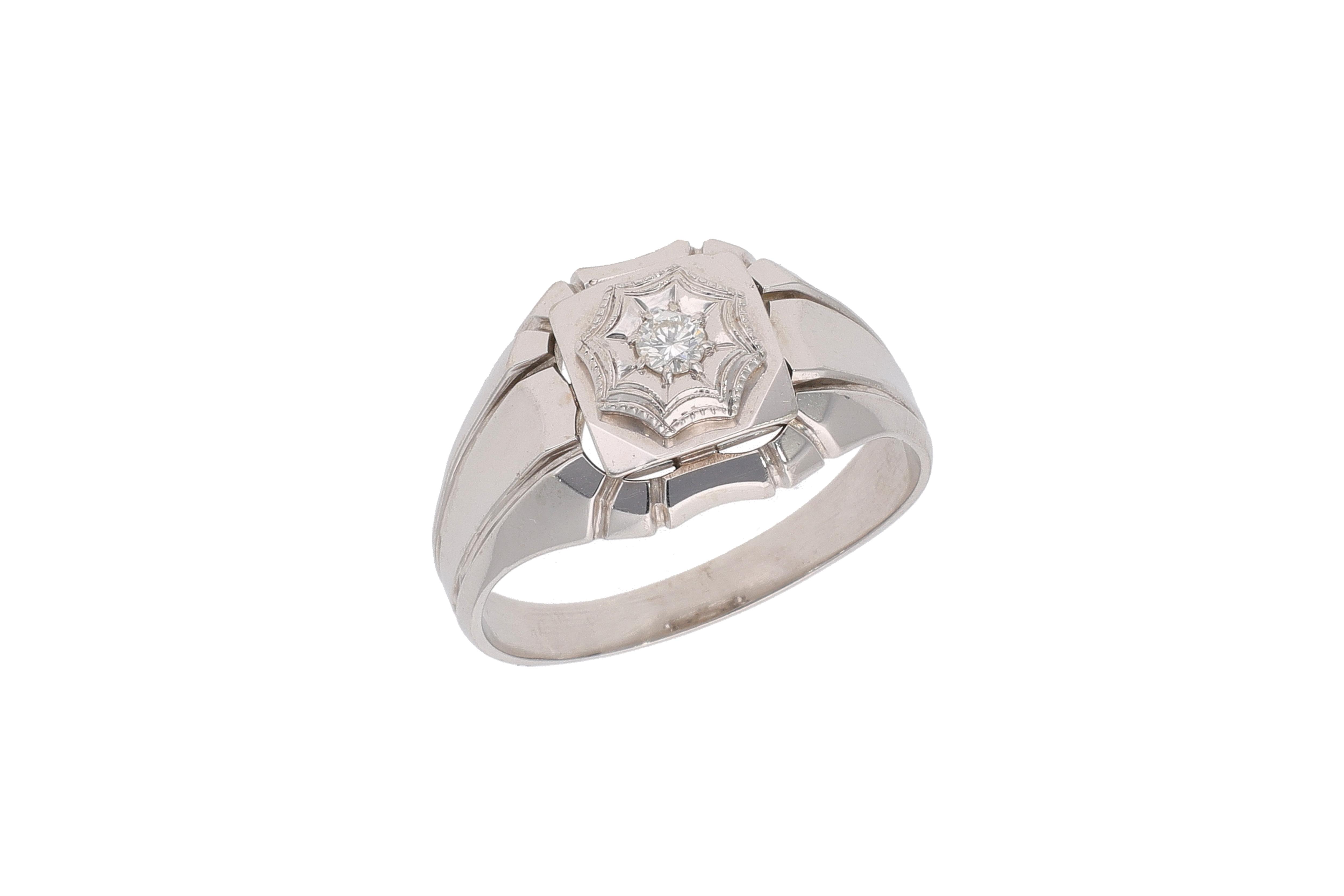 Anello con diamante - Asta Preziosi