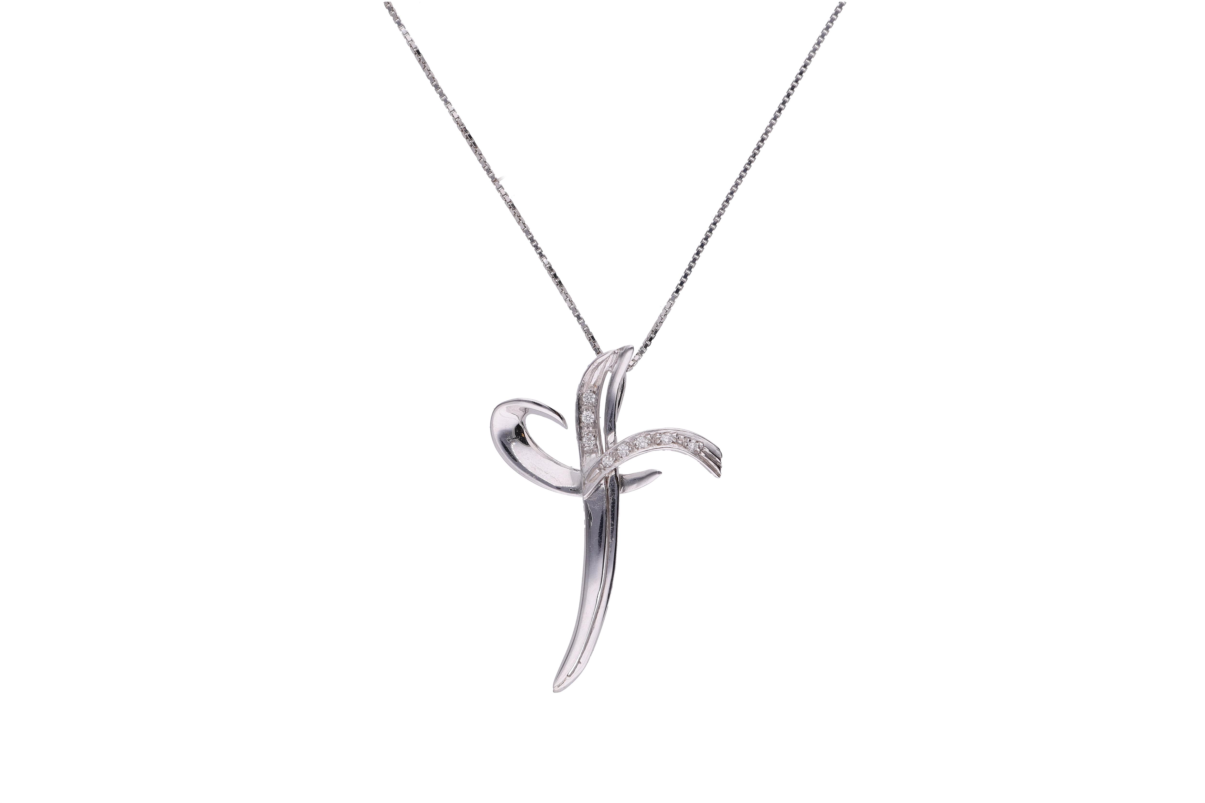 Collier e crocetta con diamanti - Asta Preziosi