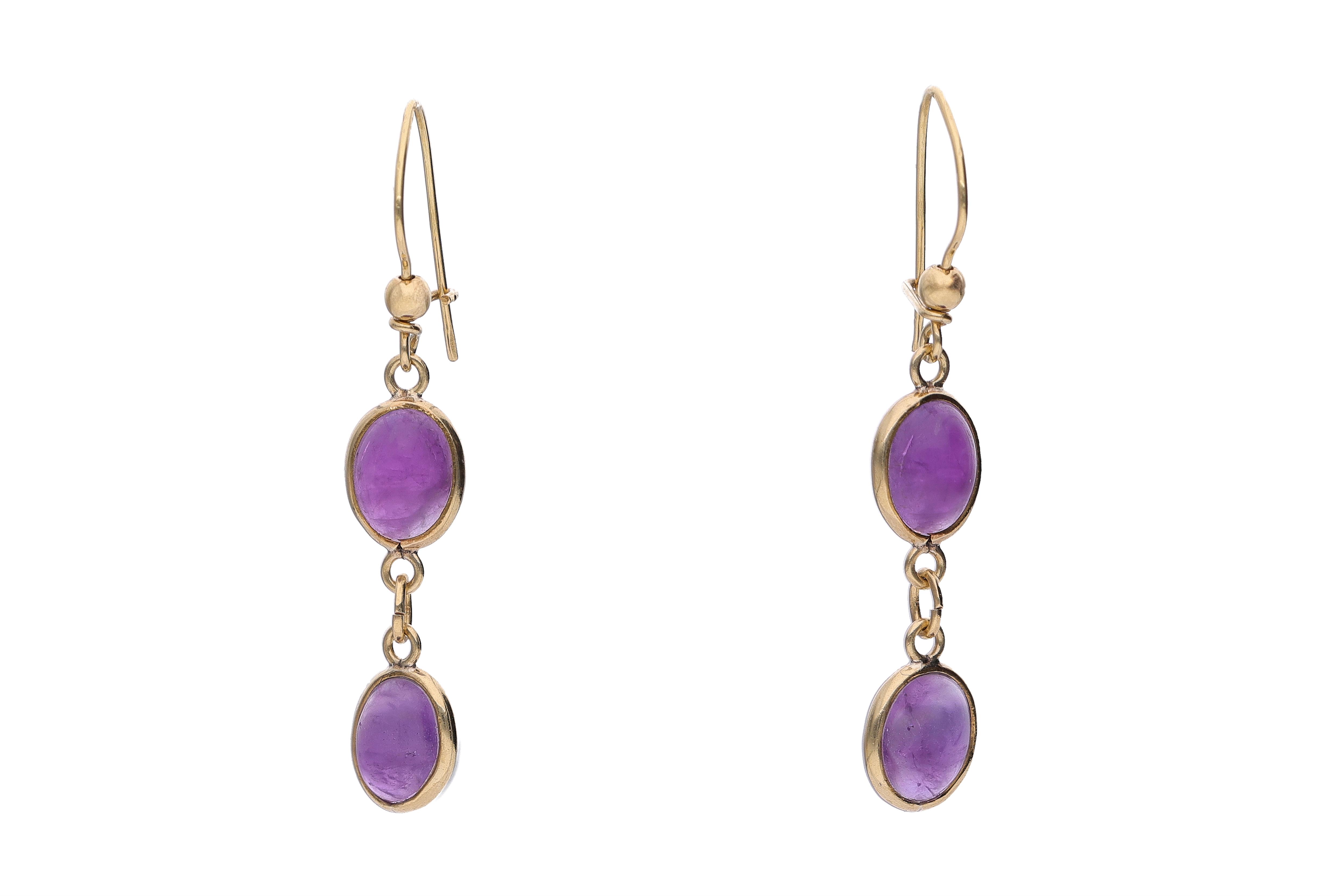 Paio di orecchini con ametiste - Asta Preziosi
