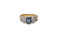 Anello con diamanti e zaffiro - Asta Preziosi