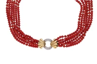 Collana di pietre e diamanti - Asta Preziosi