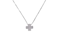 Collana e pendente a forma di croce con diamanti - Asta Preziosi